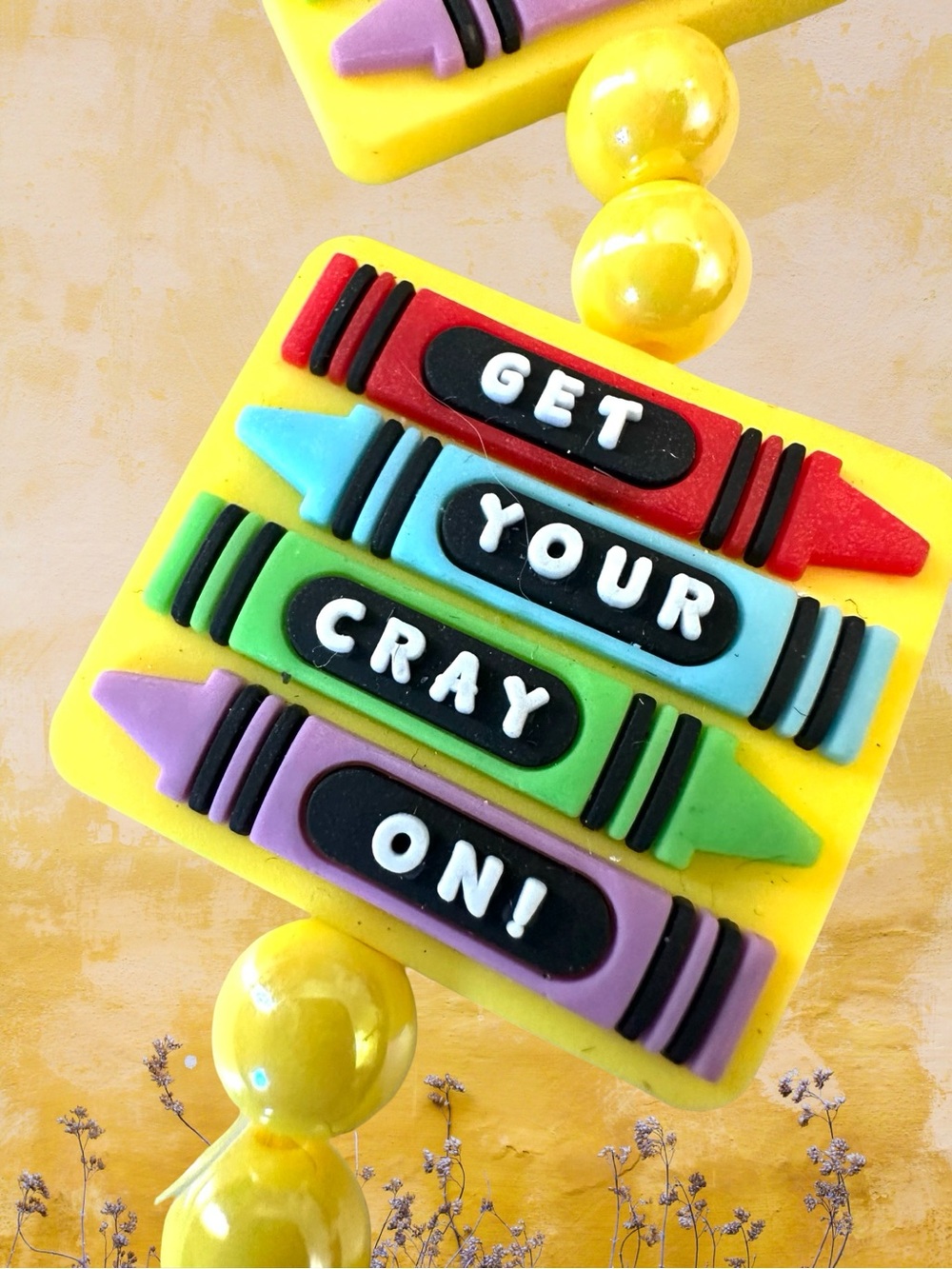 Get Your Cray On! Yellow Multicolor Handmade Beads - Picture 2 of 4